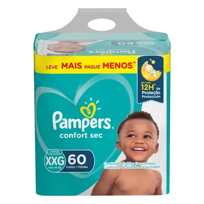 Fraldas Descartáveis Infantis Confort Sec Com 60 Unidades Tamanho XXG Pampers