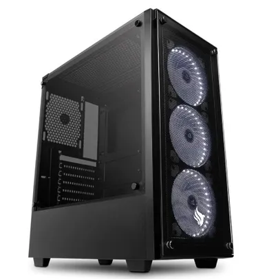 Gabinete Gamer Pichau Kazan Led Branco Lateral/Frontal Vidro Temp