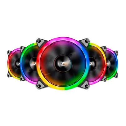 Kit Ventoinhas Aigo DarkFlash DR12 Pro 5in1 RGB 5x120mm