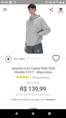 [APP] Jaqueta Nike cinza com capuz R$119