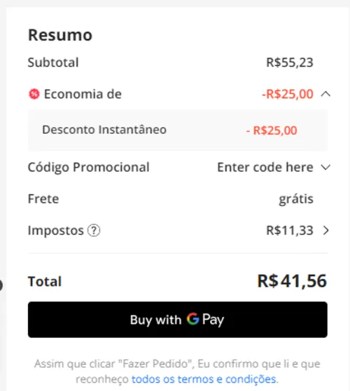 Imagem na descrição da promoção