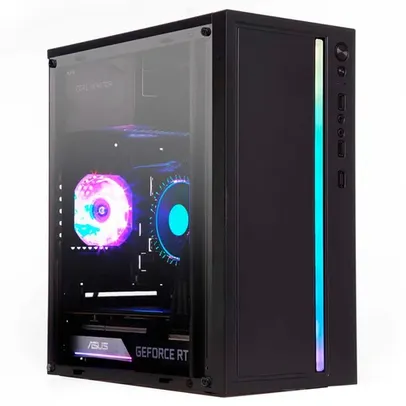 Gabinete Gamer Liketec Craft RGB, Mid Tower, Acrílico, M-ATX, Black, Sem Fonte, Sem Fan, LC-MT-CRAFT-2021