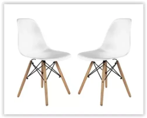 Conjunto com 2 Cadeiras Eames Prizi Lake - Branca