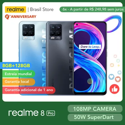 [Novos usuários] Smartphone Realme 8 PRO 8GB + 128GB | R$1505