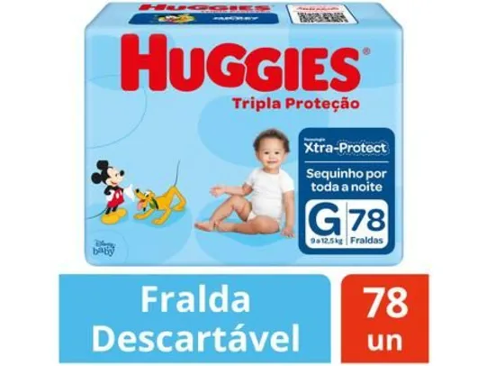 [MAGALU PAY][LEVE 3 PAGUE 2] Fralda Huggies Tripla Proteção Tam G | R$ 42