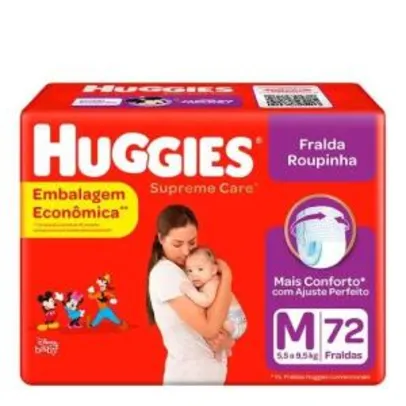 Kit 2 Fralda Huggies Roupinha Supreme Care M 72 Unidades| R$77