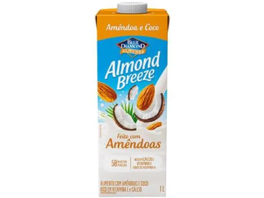 [OURO + APP] Bebida Vegetal de Amêndoas Almond Breeze - Amêndoa e Coco Vegano 1L (L6 P4) | R$5