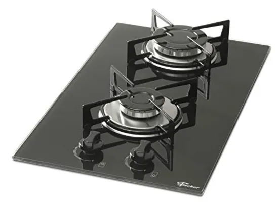 [Prime] Fogão Cooktop Fischer 2Q Gás Mesa Vidro Preto BIVOLT