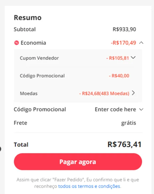 Imagem na descrição da promoção