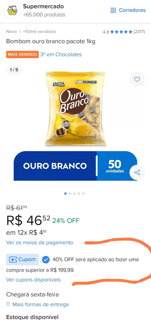 Imagem na descrição da promoção