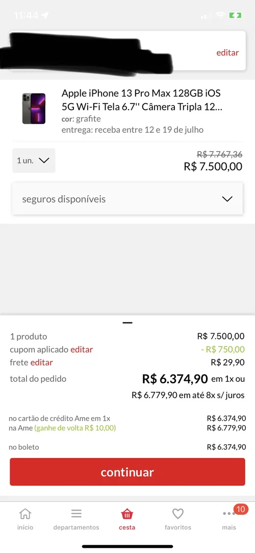 Imagem na descrição da promoção