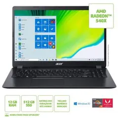 Notebook Acer Aspire 3 A315-42G-R2LK Ryzen 7 12GB Radeon 540X | R$ 4135