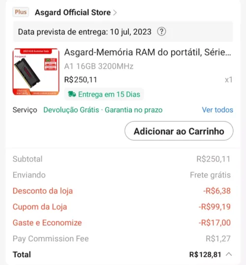 Imagem na descrição da promoção