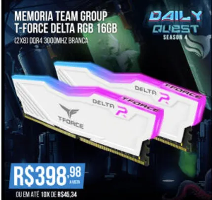 Memoria T-Force Delta RGB 16GB (2x8) DDR4 3000Mhz Branca