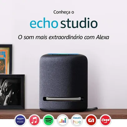 [PRIME] Echo Studio - Smart Speaker com áudio de alta fidelidade e Alexa | R$1399