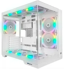 Gabinete Gamer Redragon Wideload Pro, Mid Tower, Vidro Temperado, ATX, White, Sem Fonte, Sem Fan