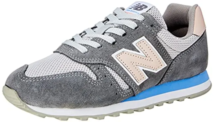 Tênis New Balance 373, Feminino, Cinza/Rosa, 34