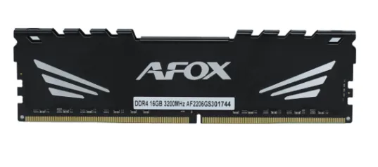 Memória DDR4 Afox, 16GB, 3200Mhz, Black, AFLD416PH1CA