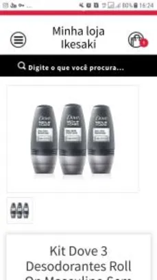 Kit Dove 3 Desodorantes Roll On Masculino Sem Perfume com 25% de Desconto