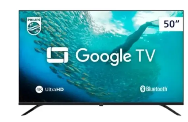 [Primeira Compra/App] Smart TV LED 50" Ultra HD 4K Philips 50PUG7019 com Google TV, Comando de Voz, Wi-Fi, Entradas HDMI e USB