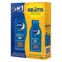 (Regional) Kit Protetor Solar Protect & Hidrata FPS 30 200ml Grátis Protetor Solar 100ml Nivea Sun