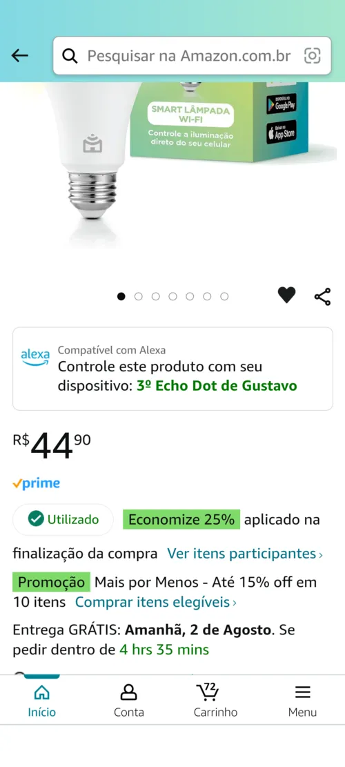 Imagem na descrição da promoção