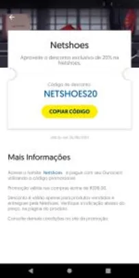 NETSHOES - 20% PAGANDO COM OUROCARD