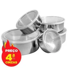 Conjunto de 5 Potes e Tigelas Organizadoras com Tampa Por R$20