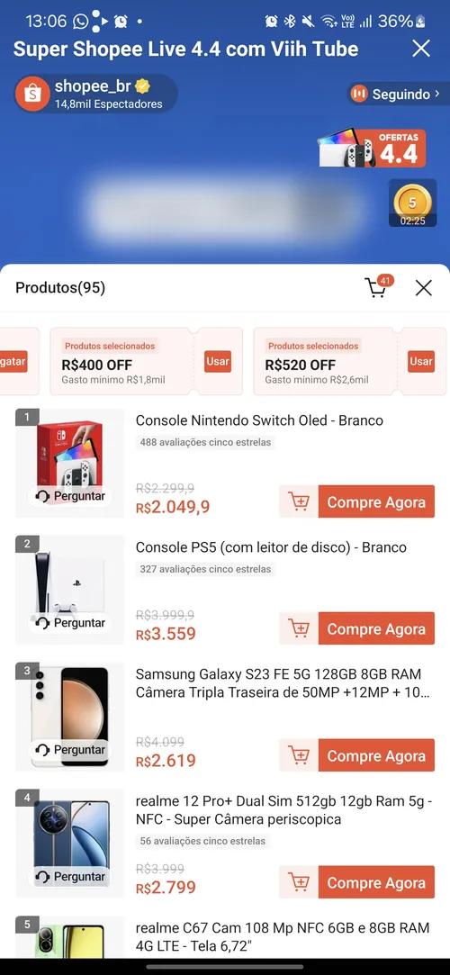 Imagem na descrição da promoção