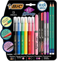 Kit Lettering BIC, 971080, Multicor - 13 unidades | R$20