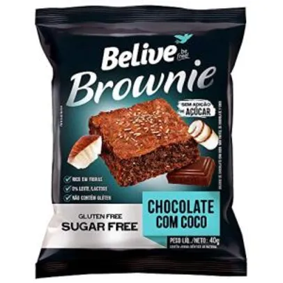 [Prime] Brownie Chocolate com Coco Zero Açúcar sem Glúten sem Lactose Belive 40g