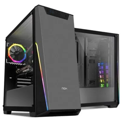 Gabinete NOX Infinity Sigma, Vidro Temperado, RGB Rainbow, Controlador de FAN | R$280