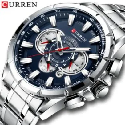Relógio Curren esporte causal chronograph masculinos banda de aço inoxidável - R$112