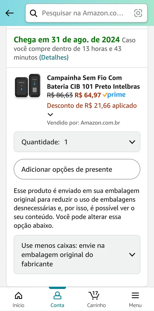 Imagem na descrição da promoção