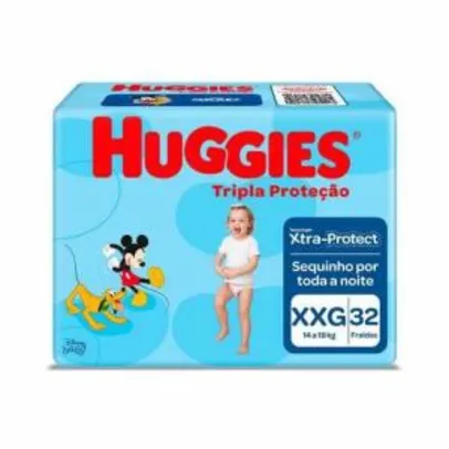 Fralda Huggies Tripla Proteção XXG com 32 Unidades R$13