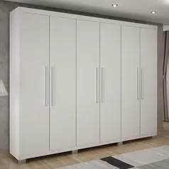 Guarda Roupa Casal 6 Portas 100% MDF Master Benetil Moveis Branco