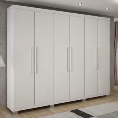 Guarda Roupa Casal 6 Portas 100% MDF Master Benetil Moveis Branco