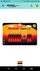 [PRIME] Pilha Max Alcalina AAA Palito com 6+2 Unidades, Kodak | R$ 10