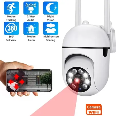 [CONTA NOVA  R$ 9] Câmera De Vigilância De Visão Noturna Zoom Digital 4X Rastreamento Humano AI Câmera IP WiFi Monitor De Segurança CCTV PTZ