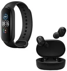 Kit Smartband Xiaomi Mi Band 5 + Redmi Airdots S | R$340