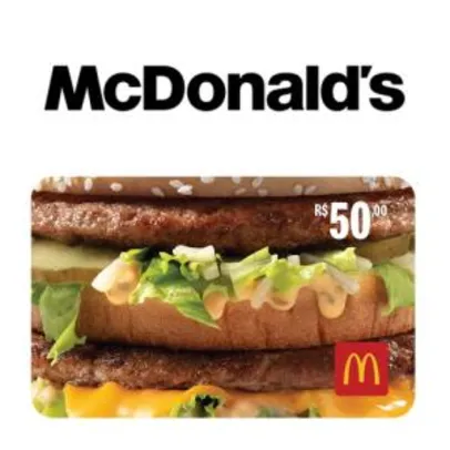 Troque 50 pontos por um Gift Card do McDonald's no valor de R$50,00.