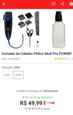 Cortador De Cabelos Skull Pro Pcr08p 127v - R$20