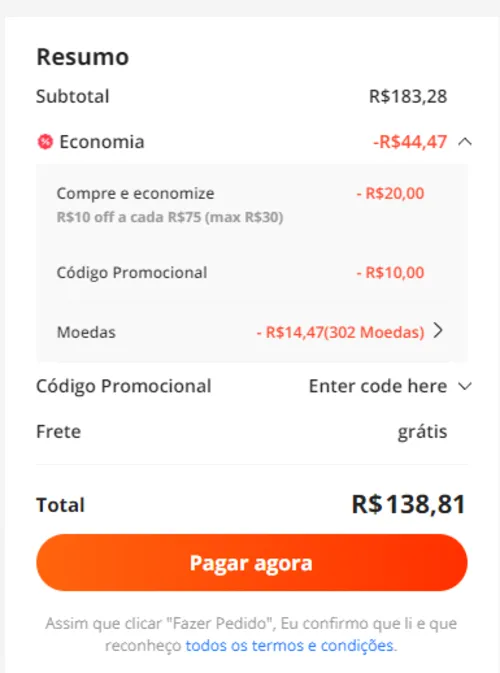 Imagem na descrição da promoção