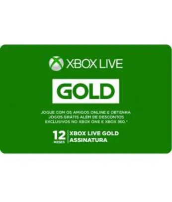 Gift Card Digital Xbox Live 12 Meses - R$ 119,20
