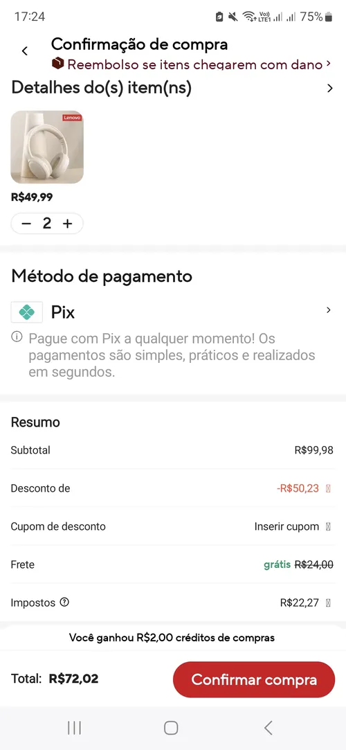 Imagem na descrição da promoção