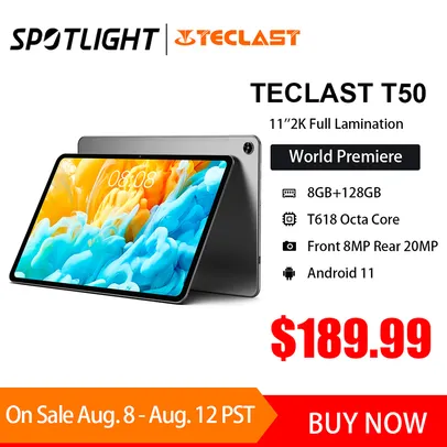 [Estreia Mundial] Tablet Teclast T50 11 Polegadas, resolução 2000x1200,0 128/8GB  