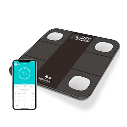 Balança Digital Corporal Bioimpedância c/Aplicativo Bluetooth Smart App - Relaxmedic