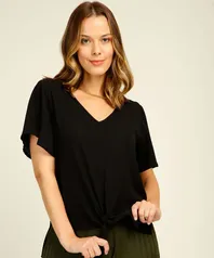 Blusa Feminina Crepe Amarração Manga Curta Marisa