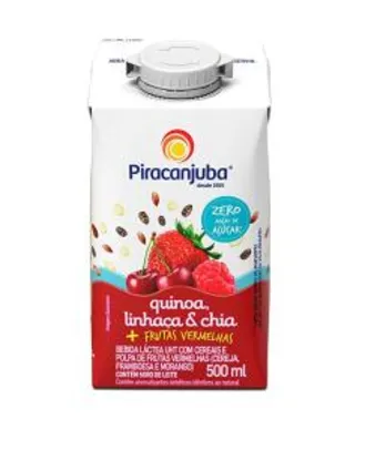 Bebida Láctea Quinoa Linhaça E Chia Sabor Frutas Vermelhas Zero Açúcar Piracanjuba 500Ml | R$2,14