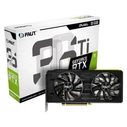 Palit RTX 3060 Ti Dual 8G GDDR6 Ray-Tracing Graphics Card, 4864 Core, 1410 MHz GPU, 1665 MHz Boost, 3 x DisplayPort, HDMI, LHR Card